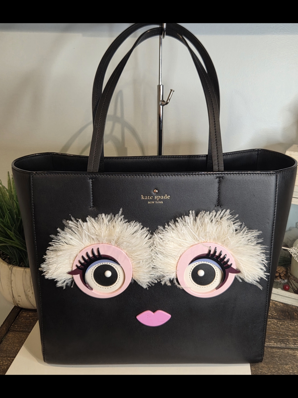 Kate Spade NY Imagination Monster Hallie Leather Tote Bag. - Picture 1 of 13
